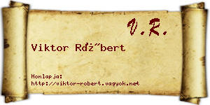 Viktor Róbert névjegykártya